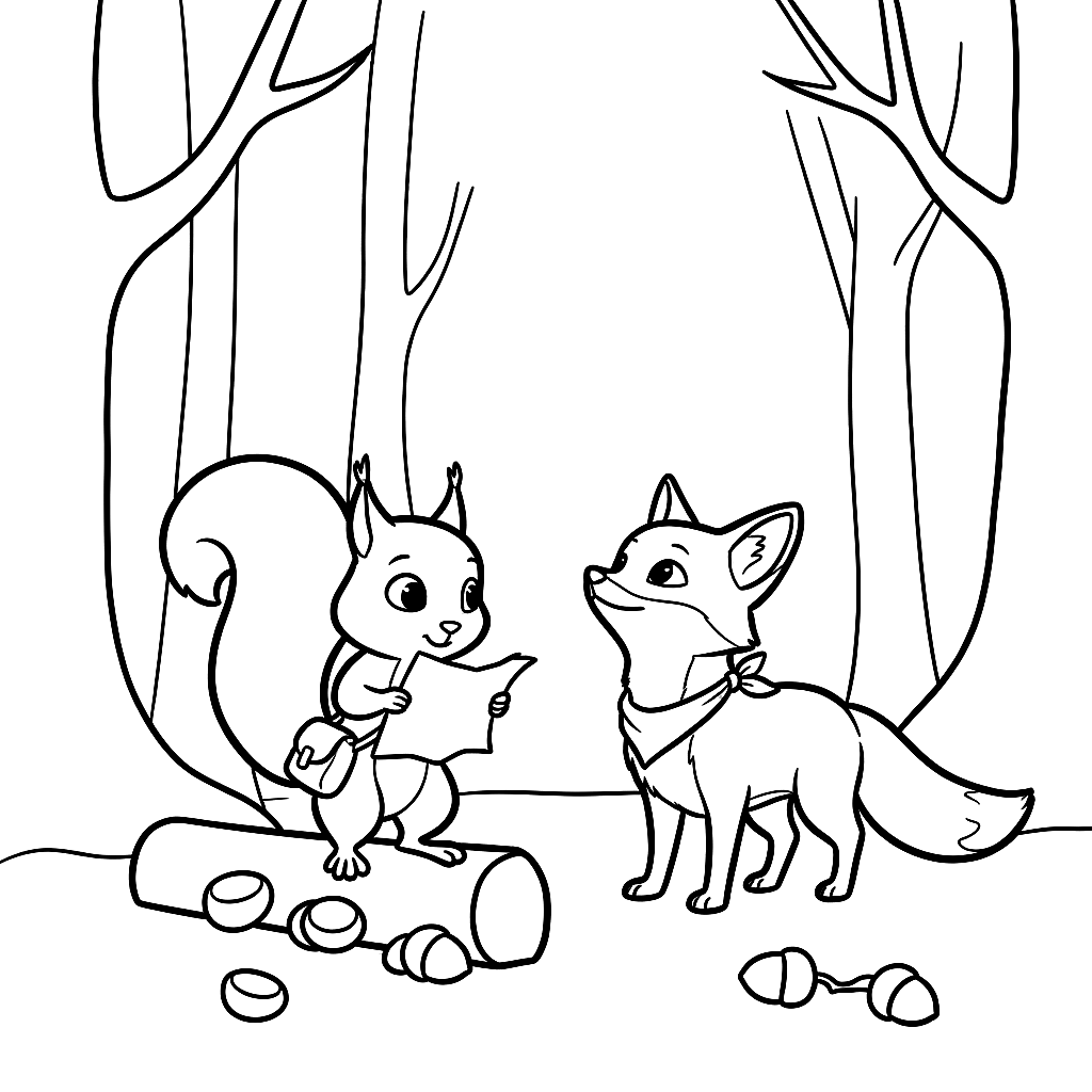 Coloring page from The First Frost in the Forest