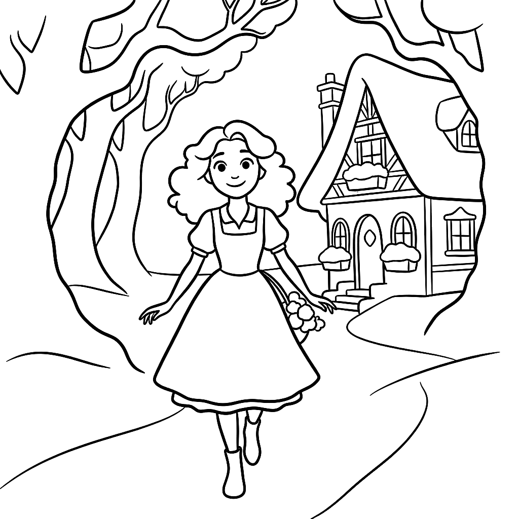 Coloring page from The Curious Visitor in the Woods