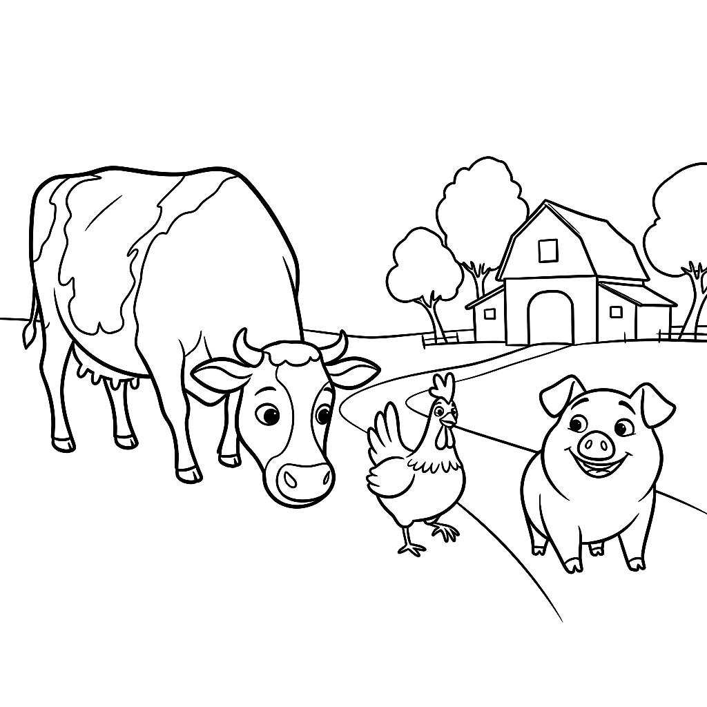 Coloring page from Bessie's Birthday Surprise