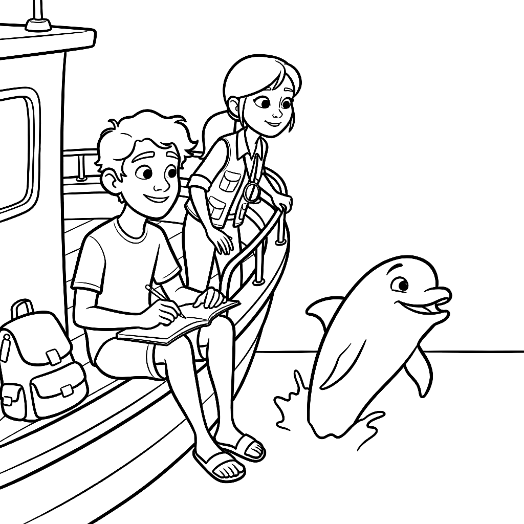 Coloring page from Splash's Coral Reef Adventure