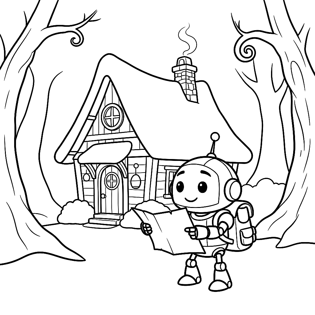 Coloring page from Rollo and the Canyon Discovery