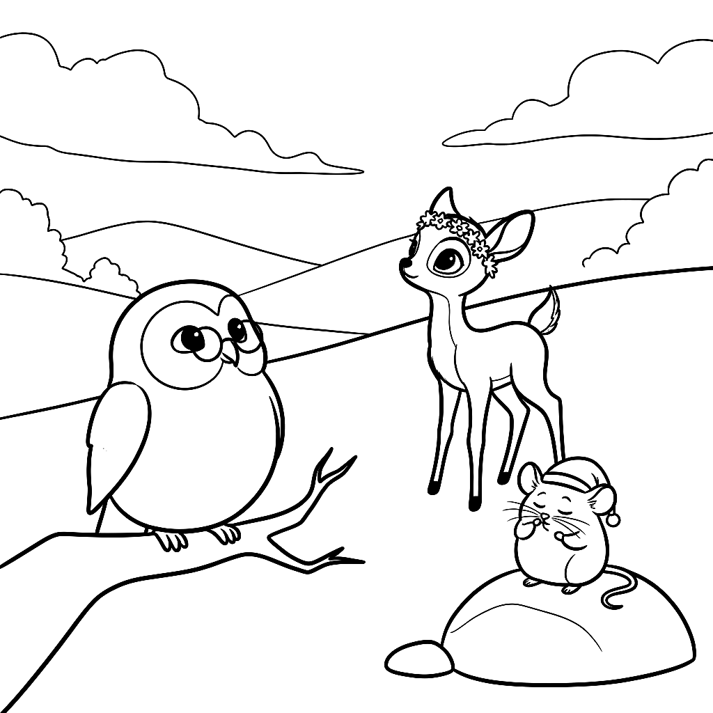 Coloring page from A Soothing Night in Sleepy Meadow