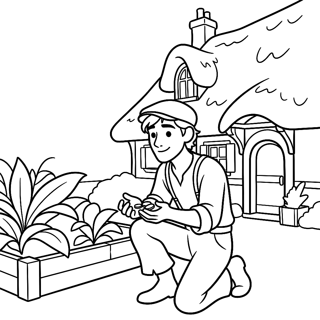 Coloring page from The Giant's Garden in the Sky