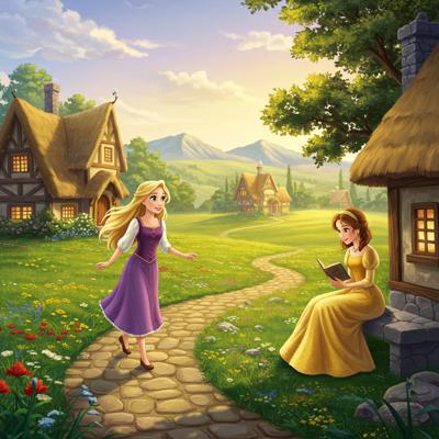 Rapunzel and Belle's Skygazing Adventure